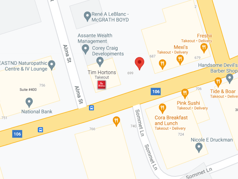 Itinéraire des bureaux de Thinkmax à Moncton